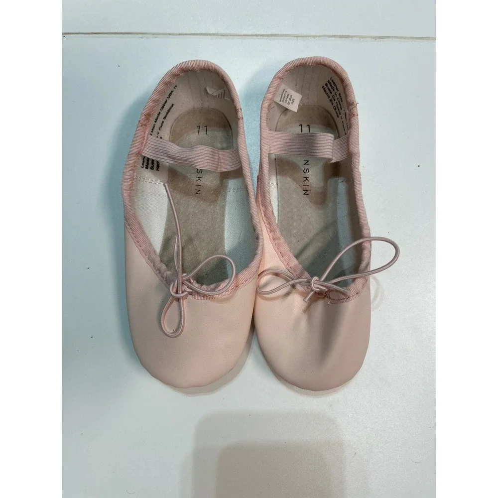 Danskin Pink Leather Ballet Dance Shoes Girls Size‎ 11